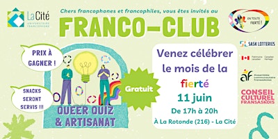 Franco-Club - Queer Quiz & artisanat - Mois des Fiertés 2ELGBTQIA+ primary image