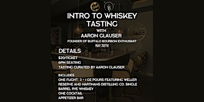 Image principale de Intro to Whiskey Tasting with Aaron Glauser of Buffalo Bourbon Enthusiasts