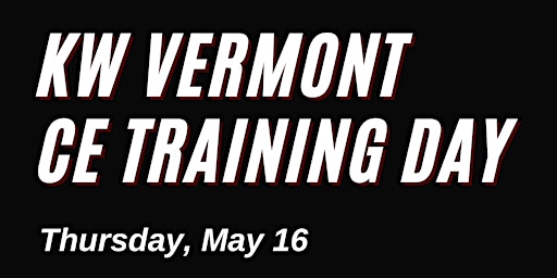 KW Vermont CE Training Day primary image