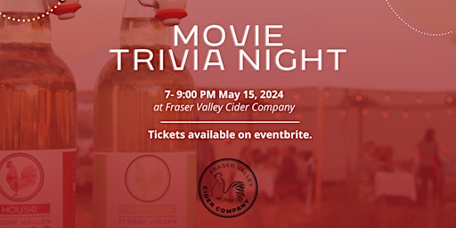 Imagem principal de Movie Trivia Night at The Cidery May 15