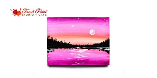 Immagine principale di In-Studio Paint Night - Pink Sunset at the Lake Acrylic Painting 