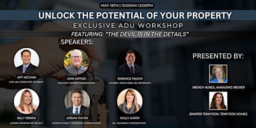 UNLOCK THE POTENTIAL OF YOUR PROPERTY: Exclusive ADU Workshop primary image