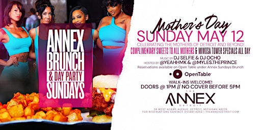 Image principale de Annex Brunch & Day Party Mothers Day on May 12