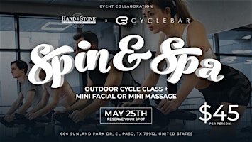 Imagem principal do evento ‍Spin & Spa : CycleBar + Hand & Stone Massage and Facial Spa