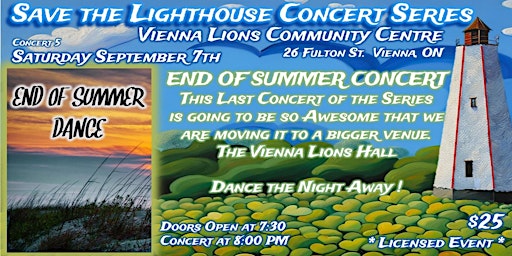 Hauptbild für Save the Lighthouse - Concert 5 - End of Summer Showcase