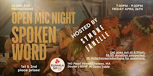 Primaire afbeelding van Open Mic Night: Spoken Word hosted by Symone Janelle