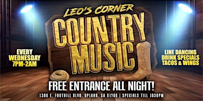 Country Night Wednesdays at Leos Corner Lounge primary image