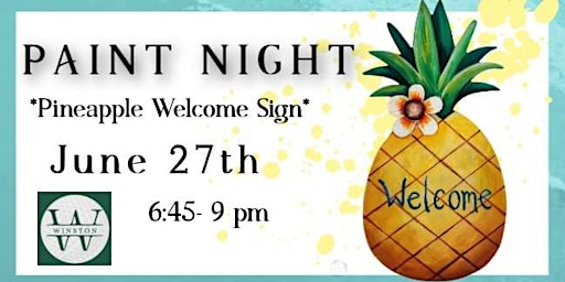 Imagen principal de Pineapple Welcome Sign Paint Night