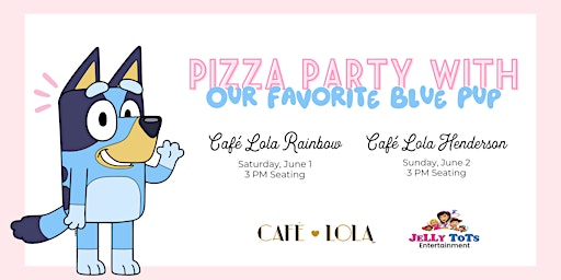 Imagem principal do evento Café Lola Rainbow: Pizza Party with our favorite Blue Pup