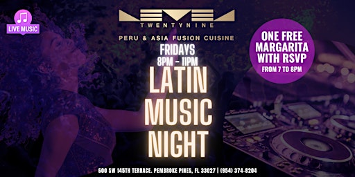 Latin Music Night Fridays at Level TwentyNine primary image