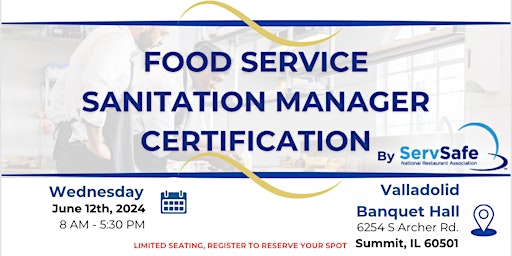 Imagem principal do evento Food Service Sanitation Manager Certification by ServSafe