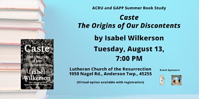 Immagine principale di ACRU and GAPP Summer Book Study: "Caste, The Origins of our Discontents" 