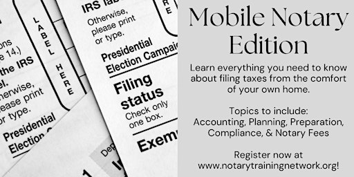Imagen principal de Tax Talk: Mobile Notary Edition  - Virtual