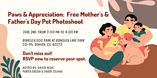 Paws & Appreciation:  Free Mother's & Father's Day Pet Photoshoot