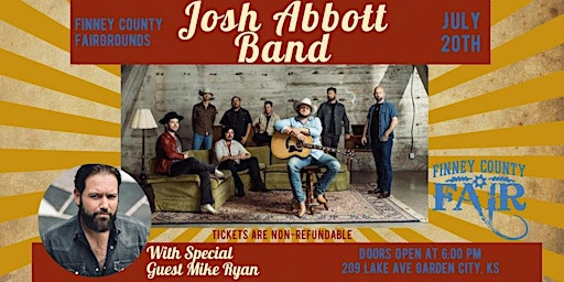 Imagen principal de Finney County Fair Kickoff Concert Presents Josh Abbott Band and Mike Ryan