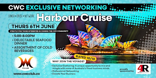 Primaire afbeelding van CWC Exclusive Vivid Networking Harbour Cruise
