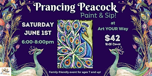 Primaire afbeelding van Prancing Peacock Paint & Sip!