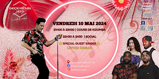 Imagem principal do evento Emoção Kizomba Night, your Friday saida ⭐LIVE PERFORMANCE: LEYDER BEISAN⭐