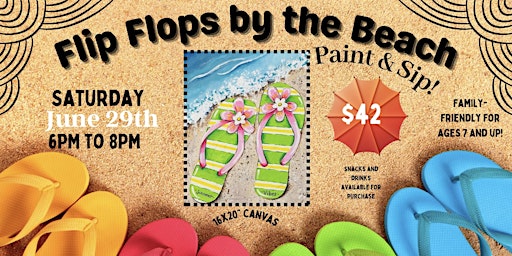 Imagem principal do evento Flip Flops by the Beach Paint & Sip!