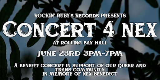 Imagem principal do evento Rockin' Ruby's Records Presents: Concert 4 Nex