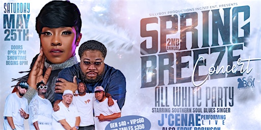 Primaire afbeelding van MEMORIAL DAY WEEKEND ALL WHITE PARTY  WITH J'CENAE PERFORMING LIVE