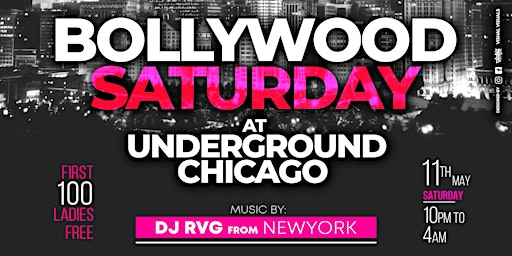 Imagem principal de CHICAGO TAMASHA NIGHTS | DJ RVG NY | MAY 11 | UNDERGROUND NIGHTCLUB