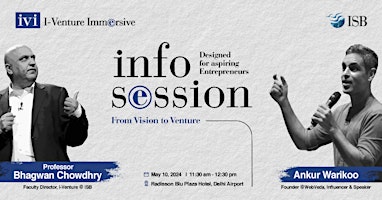I-Venture Immersive (ivi) Inaugural Info Session in Delhi - May 10, 2024 primary image