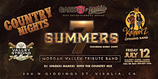 Image principale de COUNTRY NIGHT WITH 7 SUMMERS  A Morgan Wallen Tribute Band & IN-KAHOOTZ