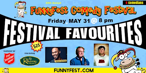 Imagem principal de Friday MAY 31 @ 8pm - Festival Favourites - 6 FunnyFest Comedians -Kilkenny