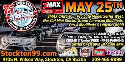 zMAX CARS Tour Pro Late Model Series West at the Stockton 99 Speedway! primary image
