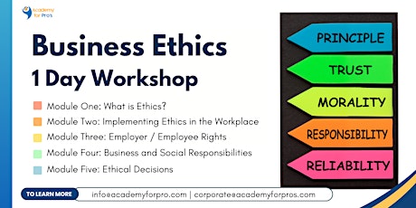Business Ethics 1 Day Workshop in St. George, UT on June 19th, 2024