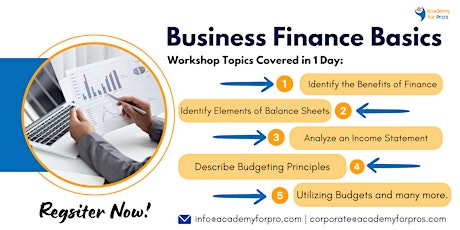 Business Finance Basics Workshop in Philadelphia, PA on May 23rd, 2024