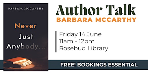 Imagem principal do evento Author Talk: Barbara McCarthy - Rosebud Library