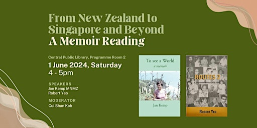 Imagen principal de From New Zealand to Singapore and Beyond: A Memoir Reading