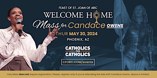 Welcome Home Mass & Special Event for Candace Owens
