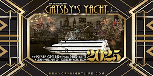 Imagem principal de New York New Year's Eve 2025 - Gatsby's Fireworks Yacht Party