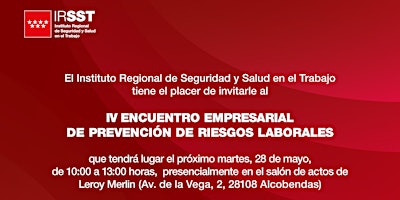 Hauptbild für Encuentro empresarial de Prevención de Riesgos Laborales 2024