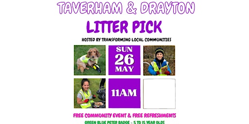 Imagem principal do evento Taverham & Drayton Litter Pick - Sunday 26th May @ 11am