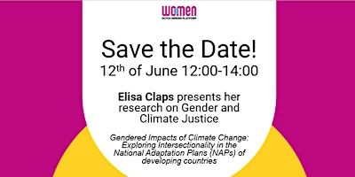 Primaire afbeelding van Elisa Claps presents her research on Gender and Climate Justice