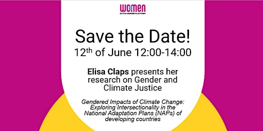 Imagem principal do evento Elisa Claps presents her research on Gender and Climate Justice