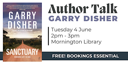 Imagem principal do evento Author Talk: Garry Disher - Mornington Library