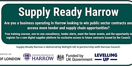 "Become Harrow Supplier" Day on the 23rd May.