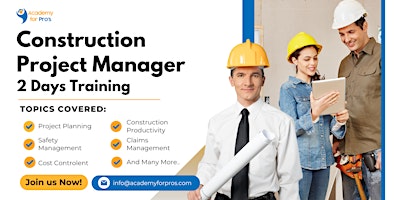 Primaire afbeelding van Construction Project Manager Training in Montreal on 16th May, 2024