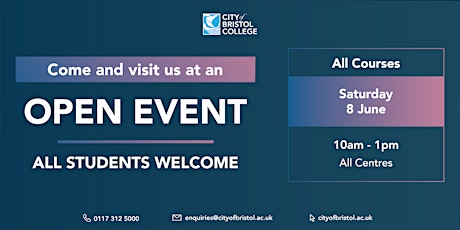 Open Event 10am- College Green Centre (All Students)