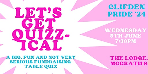 Image principale de Clifden Pride Fundraiser: Table Quiz at McGraths
