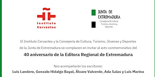 Imagem principal do evento 40 Aniversario de la Editora Regional de Extremadura