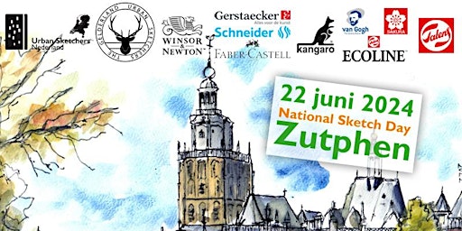 Imagem principal do evento National Sketch Day Zutphen - 22 juni 2024 - Urban Sketchers Netherlands