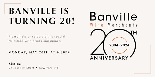 Banville Wine Merchants 20th Anniversary primary image