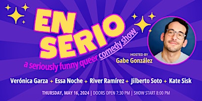 Imagem principal do evento EN SERIO: a seriously funny queer comedy show