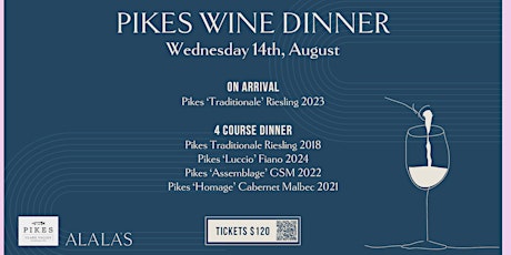 Pikes Wine Dinner @ Alalas (The Oaks ) primary image